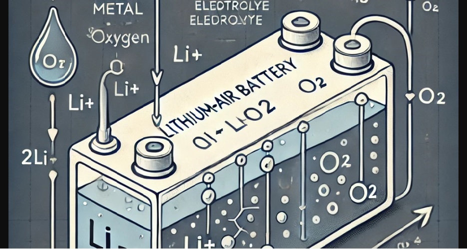 Schema di una batteria Aria Litio